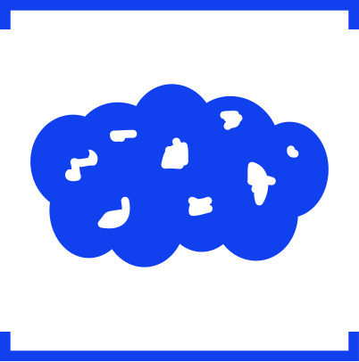 Blue Cloud in Brackets by Carrie Dyer. Links to Design.
