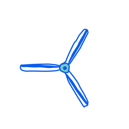 Blue animated fan gif by Carrie Dyer.